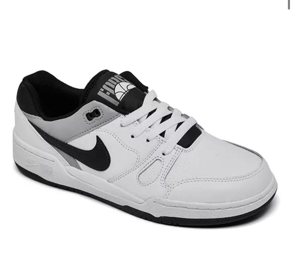 Nike Boys Full Force Low Casual Sneakers in White/Black Size 4.5Y NWOB